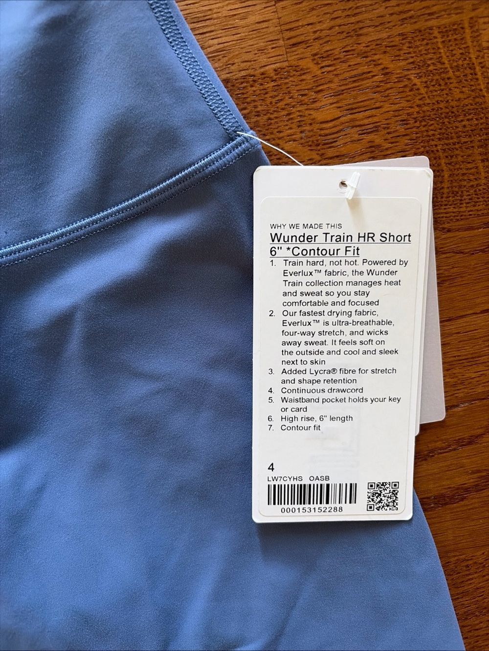 NWT Lululemon Wunder Train HR Contour Fit Shorts 6" Women Oasis Blue 4 Bike - Picture 3 of 5